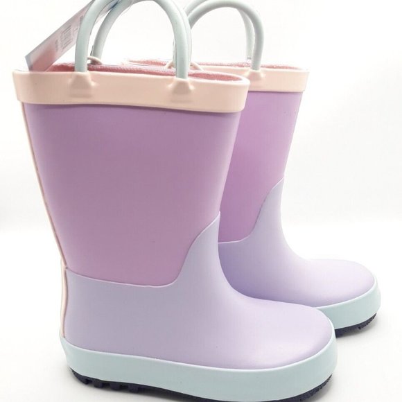 Toddler Girls Ali Colorblock Rain Boots - Cat and Jack (Purple) "Size 9" - NEW!! - Picture 3 of 5
